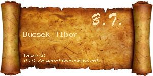 Bucsek Tibor névjegykártya
